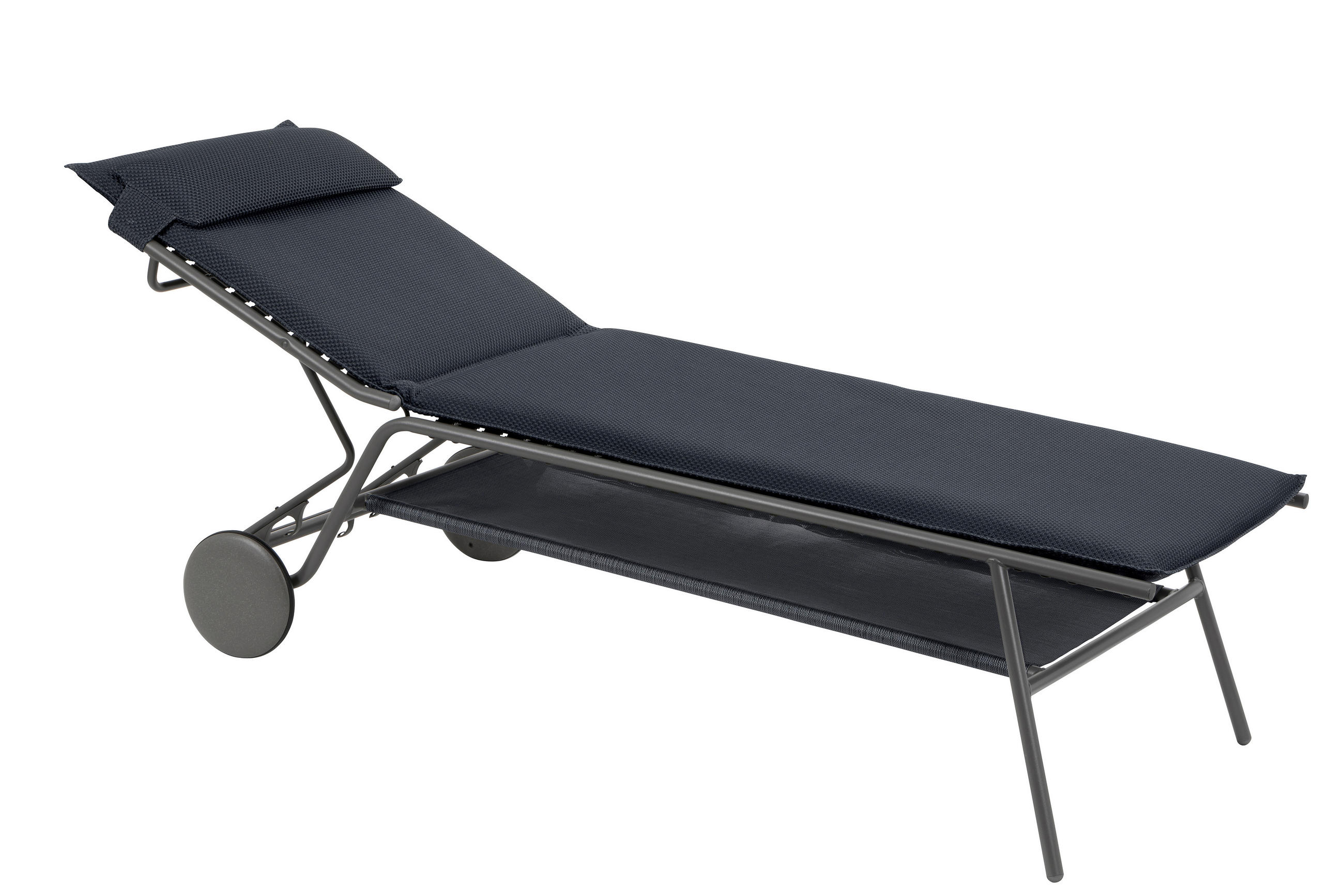 GARTENLIEGE 80/48/200 cm  - Dunkelgrau, Basics, Textil/Metall (80/48/200cm) - Lafuma Mobilier