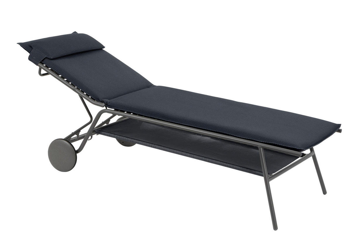 GARTENLIEGE 80/48/200 cm  - Dunkelgrau, Basics, Textil/Metall (80/48/200cm) - Lafuma Mobilier