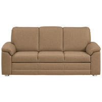 3-SITZER-SOFA Chenille Altrosa, Hellbraun  - Hellbraun/Alufarben, Konventionell, Textil/Metall (208/96/89cm) - Beldomo Comfort