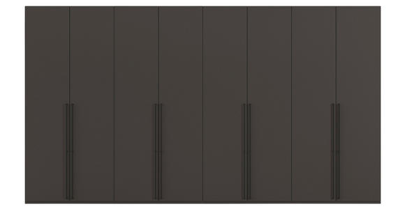 DREHTÜRENSCHRANK 400/235/61 cm,  in Graphitfarben, 8-türig  - Schwarz/Graphitfarben, Basics, Holzwerkstoff/Metall (400/235/61cm) - Novel