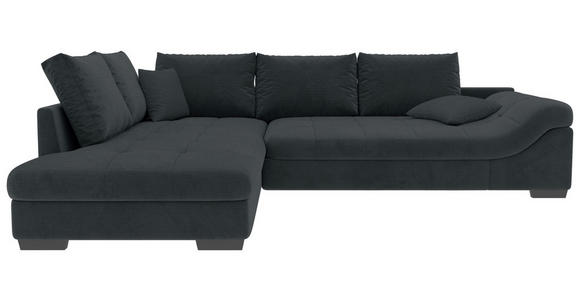 ECKSOFA Anthrazit Cord Zierkissen, Rückenkissen, Rücken echt  - Anthrazit/Schwarz, KONVENTIONELL, Holz/Textil (202/298cm) - Carryhome