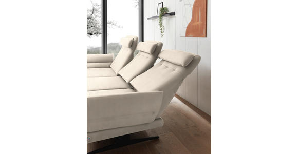 ECKSOFA  in Flachgewebe Magnolie  176-217/279-327 cm  - Magnolie/Schwarz, Design, Textil/Metall (176-217/279-327cm) - Dieter Knoll