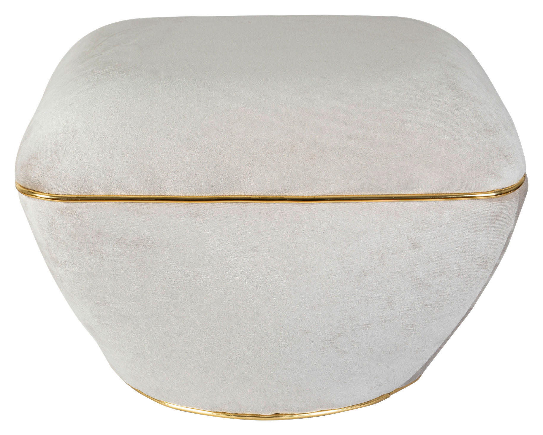 HOCKER in Textil Taupe, Goldfarben  - Taupe/Goldfarben, Design, Textil/Metall (60/42,5cm) - Kayoom