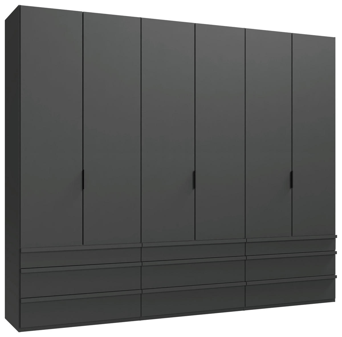 FALTTÜRENSCHRANK Graphitfarben  - Schwarz/Graphitfarben, Design, Holzwerkstoff (300/236/58cm) - Boxxx