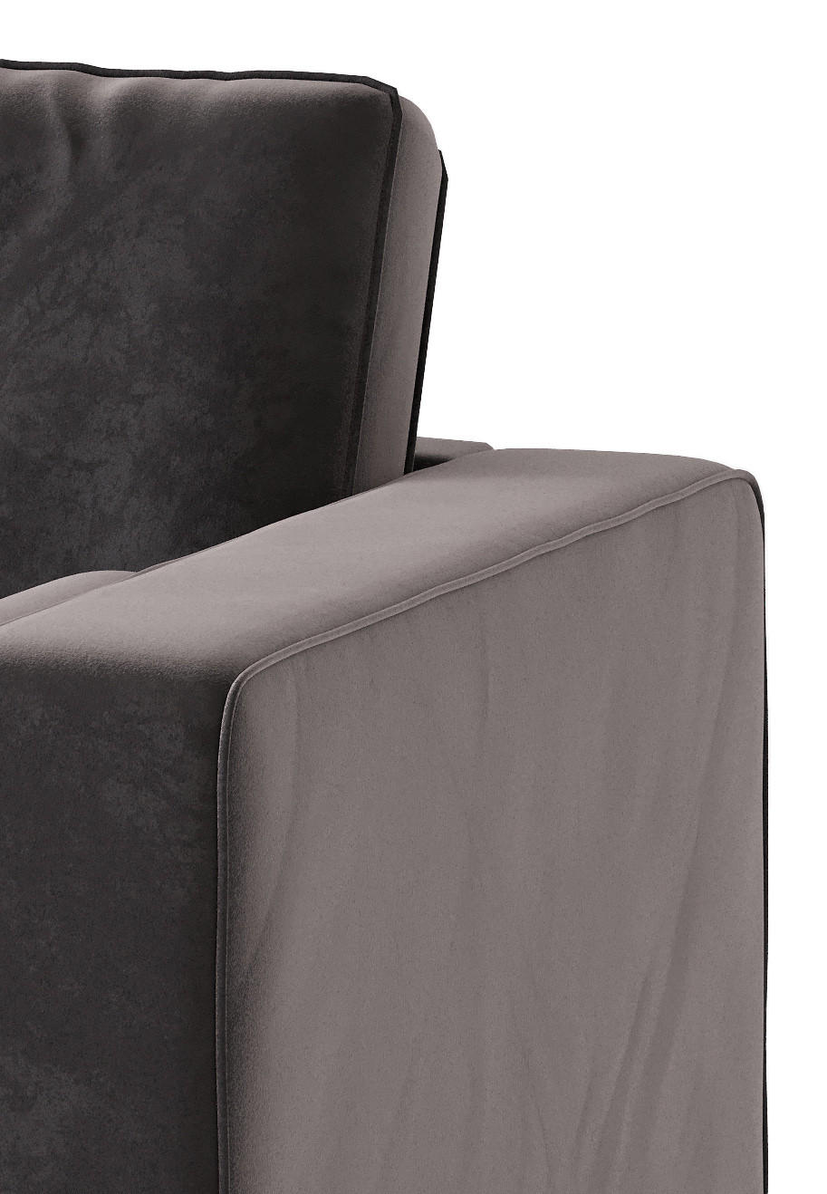 Thumbnail - Livetastic Ecksofa Scott, Anthrazit, Textil, 4-Sitzer, Füllung: Daunen, Silikon,Silikon, Ottomane links, L-Form, 259x206...