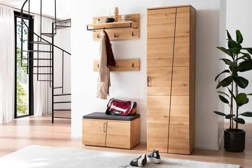 GARDEROBENSCHRANK  in 60/198/40 cm  - Eichefarben/Schwarz, Natur, Holz/Holzwerkstoff (60/198/40cm)
