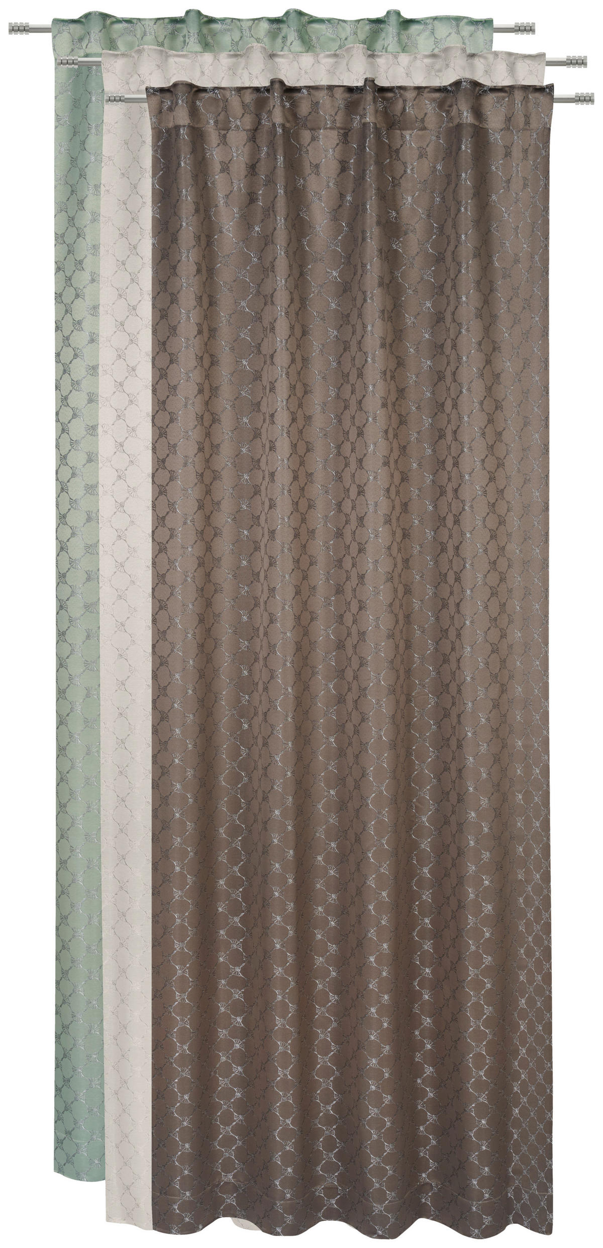 HOTOVÝ ZÁVĚS, neprůsvitné, 130/250 cm - šedobéžová/jílová barva, Basics, textil (130/250cm) - Joop!