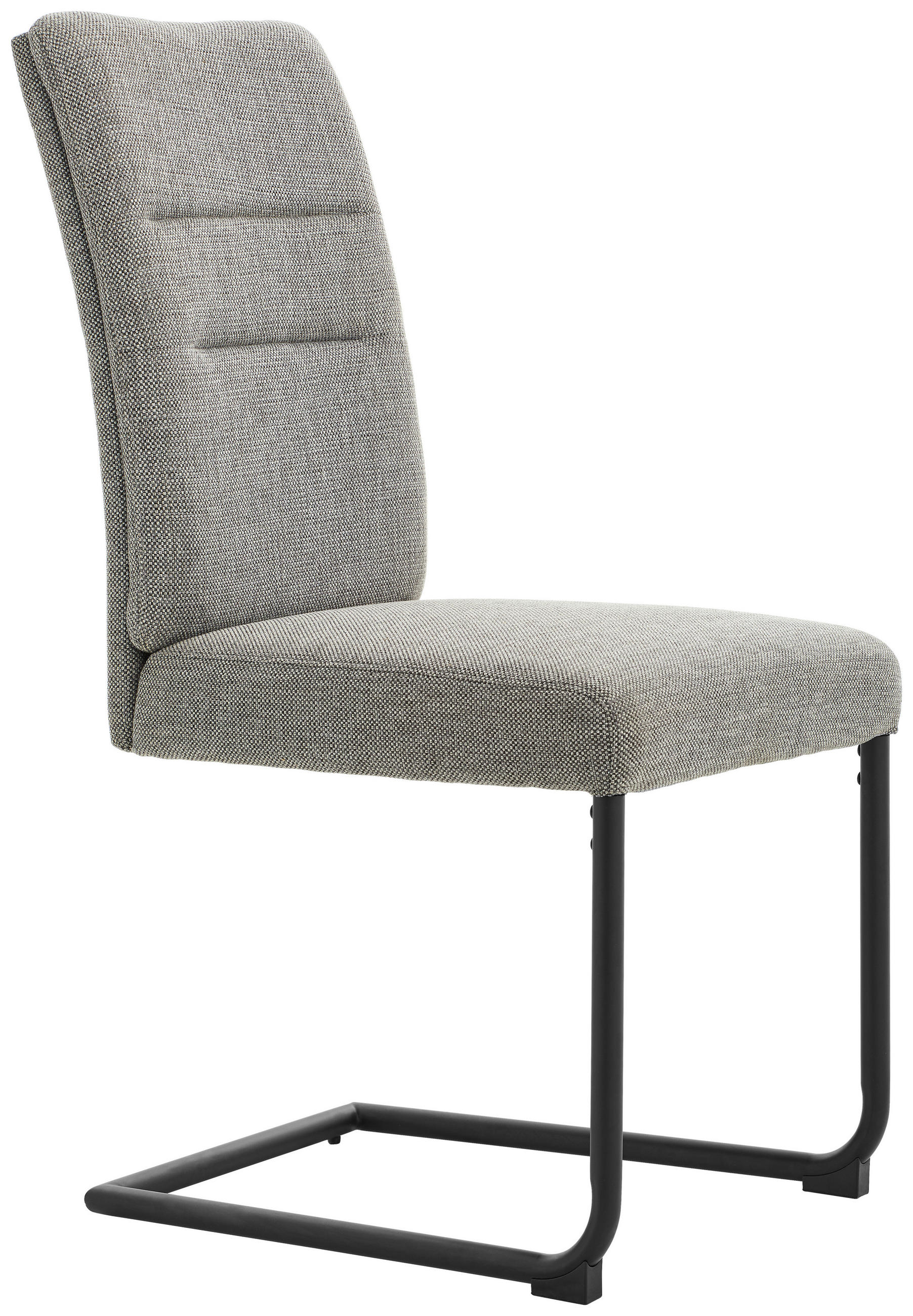 Scaun Bucatarie din metal, textil, negru, gri deschis - gri deschis/negru, Design, metal/textil (48/98/63cm) - Novel