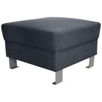 HOCKER Webstoff Anthrazit  - Anthrazit/Silberfarben, Design, Textil/Metall (62/41/62cm) - Xora
