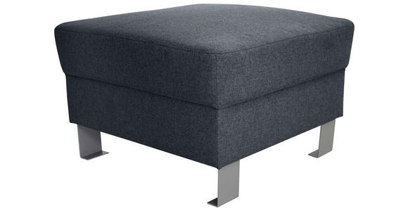 HOCKER in Textil Anthrazit  - Anthrazit/Silberfarben, Design, Textil/Metall (62/41/62cm) - Xora