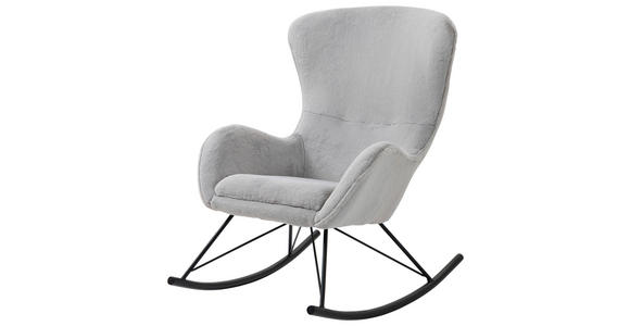 SCHAUKELSESSEL Plüsch - Schwarz/Grau, Trend, Textil/Metall (69/103/97cm) - Carryhome