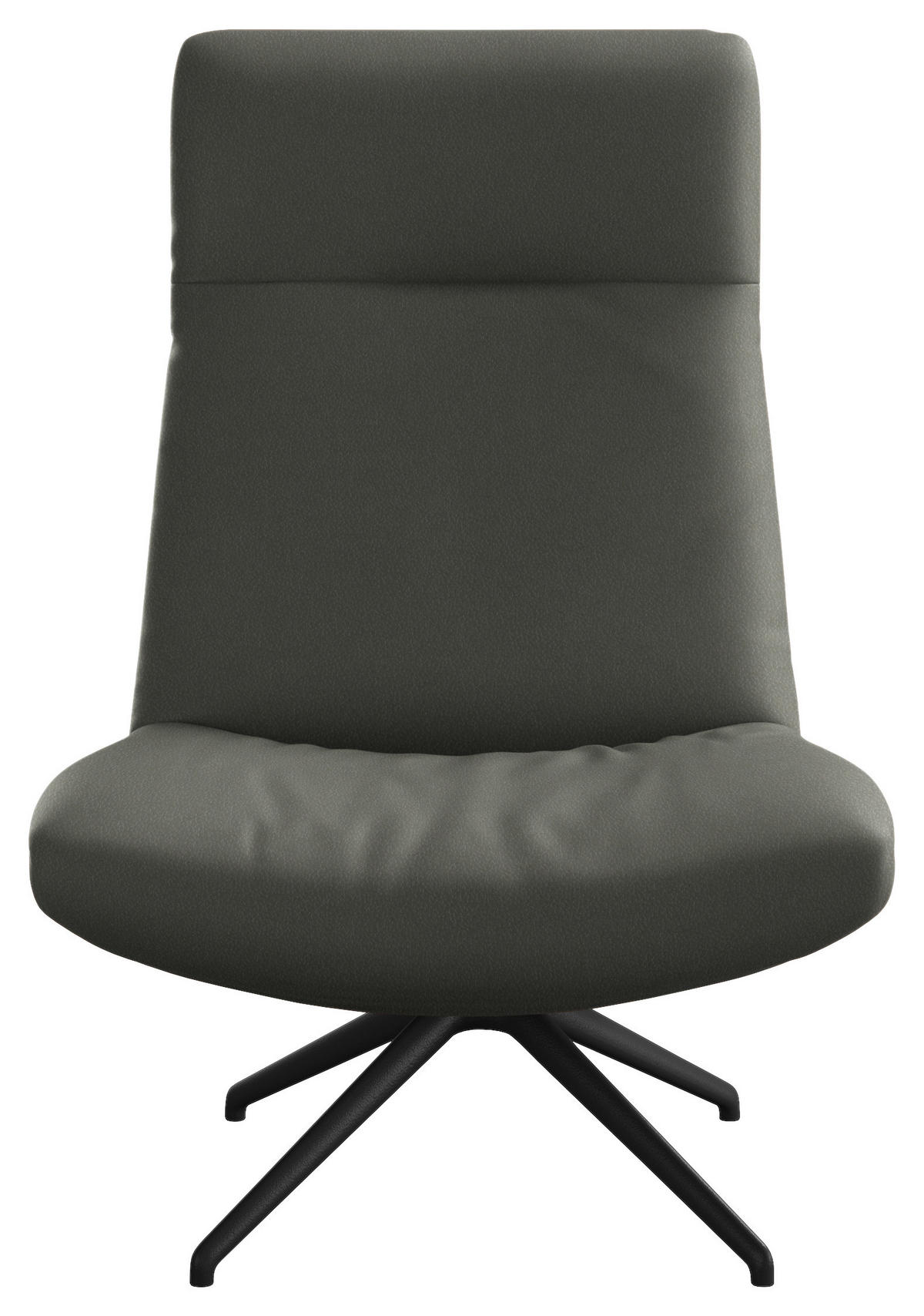 SESSEL in Echtleder Hellgrau  - Hellgrau/Schwarz, Modern, Leder/Metall (74/105/92cm) - Johann Jakob