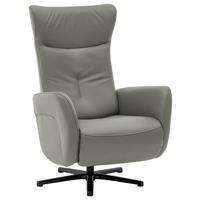RELAXSESSEL Leder Grau  - Schwarz/Grau, Design, Leder/Metall (76/112/83cm) - Beldomo Speed