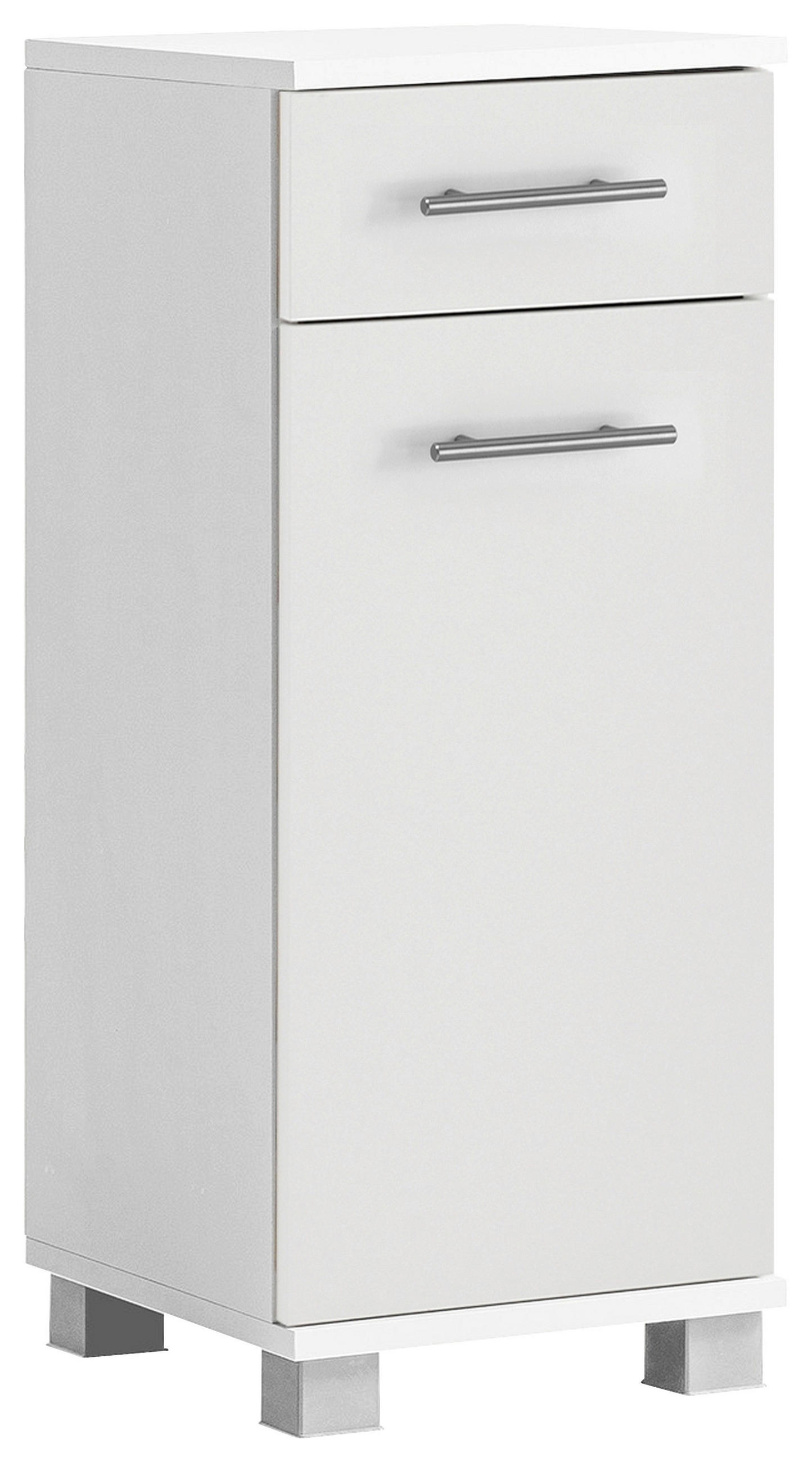 UNTERSCHRANK  - Weiss/Edelstahlfarben, Modern, Holzwerkstoff/Kunststoff (30,3/75,3/32,6cm) - Stylife