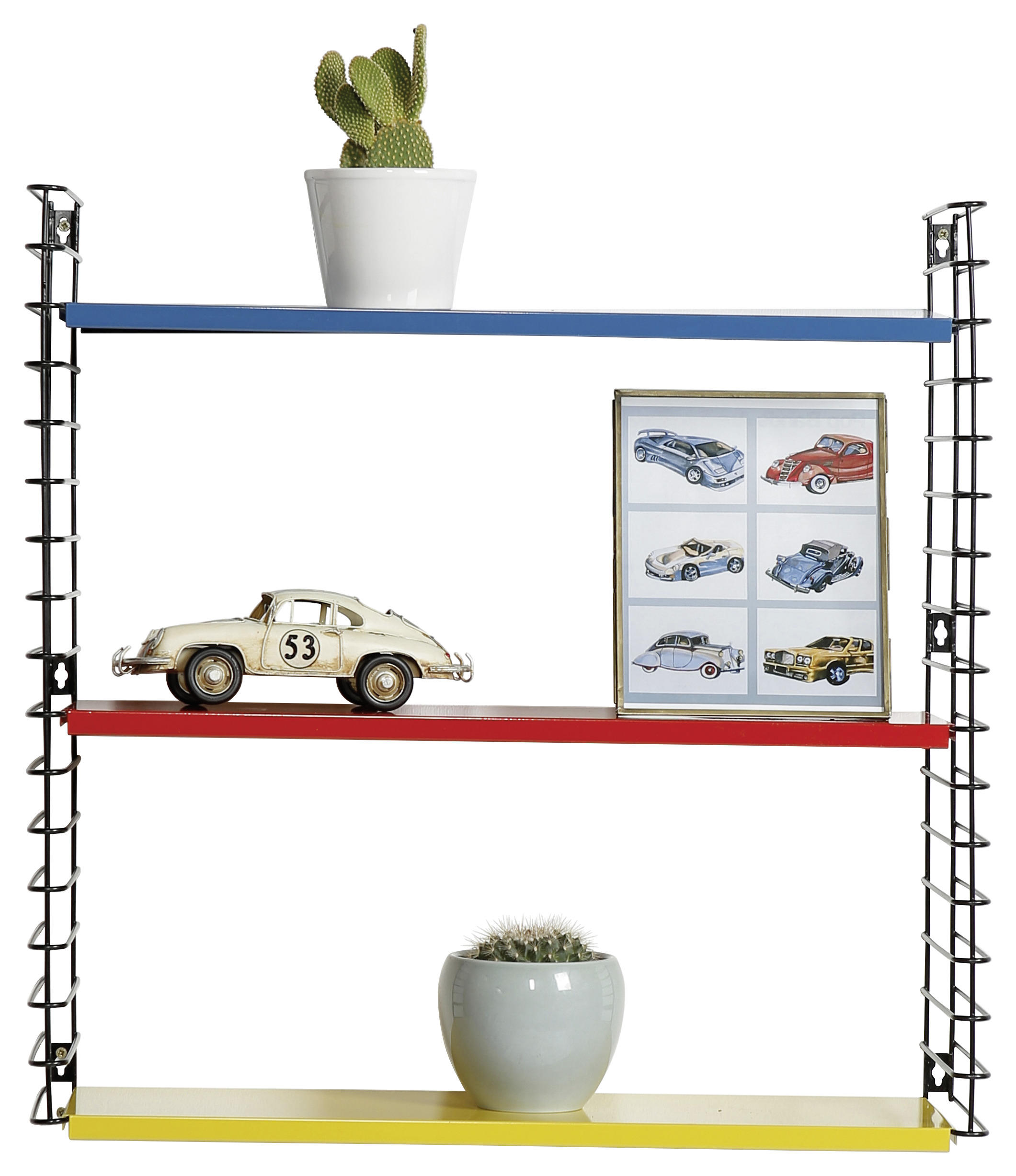 Wandregal Tomado B: 70 Cm Schwarz/multicolor 3 Fächer