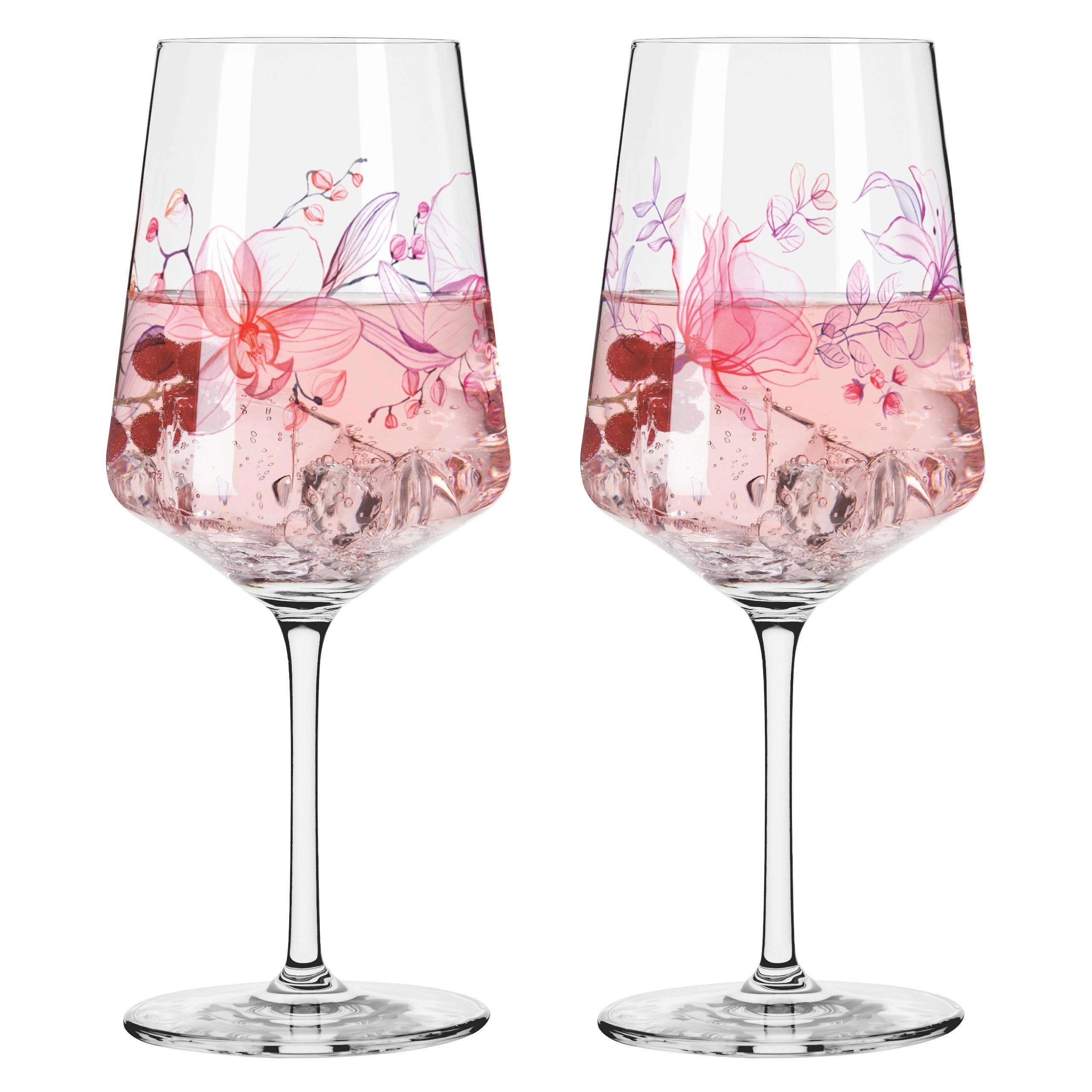 GLÄSERSET Sommersonett 2-teilig  - Pink/Transparent, Trend, Glas (9,3/22,5cm) - Ritzenhoff