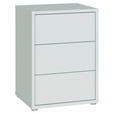 NACHTSCHRANK 50/69/42 cm  - Silberfarben/Hellgrau, Trend, Holzwerkstoff/Kunststoff (50/69/42cm) - Carryhome