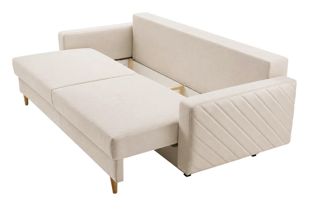 SCHLAFSOFA Beige  - Beige/Schwarz, Design, Holz/Kunststoff (230/96/97cm) - MID.YOU
