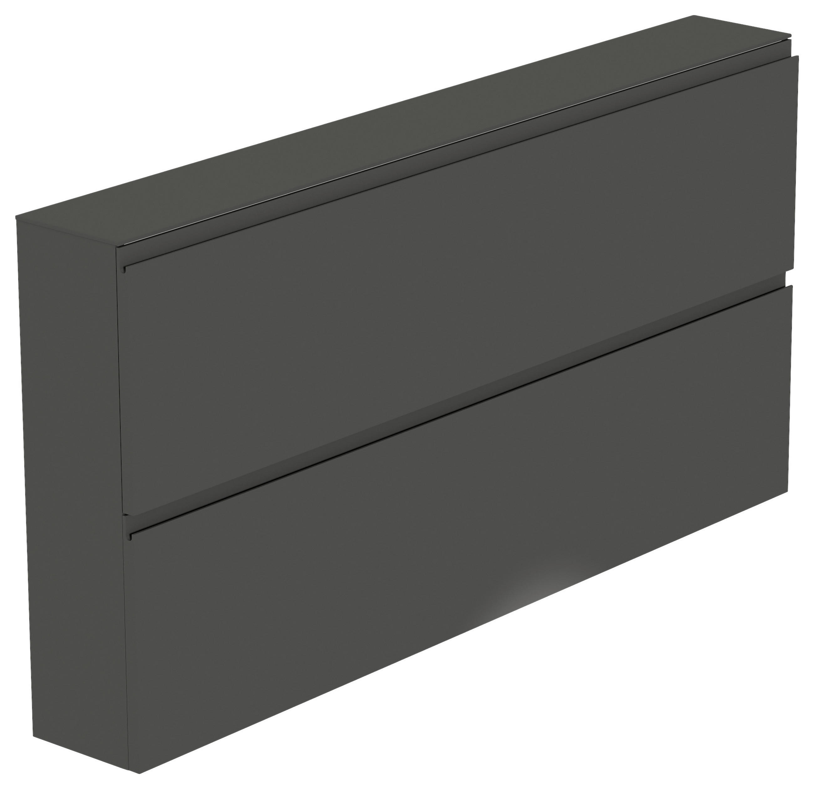 SCHUHKIPPER Gardasee in 160/81/22 cm - Anthrazit, Design, Glas/Holzwerkstoff (160/81/22cm) - Moderano