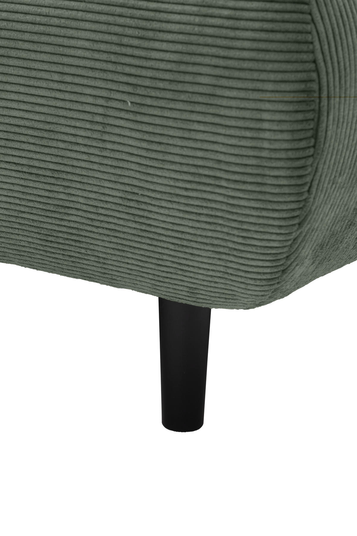 ECKSOFA Ottomane links, Eckteil  Olivgrün Feincord  - Schwarz/Olivgrün, Design, Holz/Textil (215/288cm) - Pure Home Lifestyle
