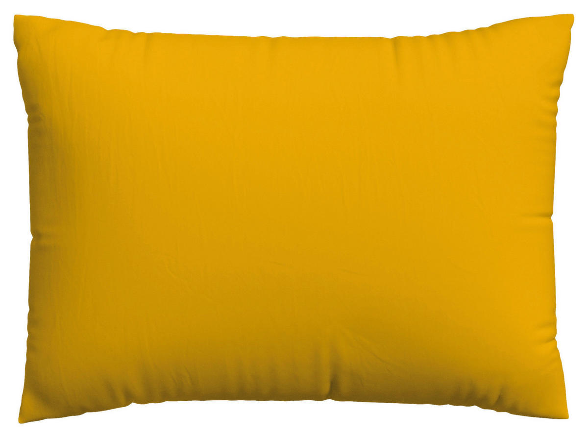 KOPFPOLSTERBEZUG WOVEN SATIN 60/80 cm  - Dunkelgelb, Basics, Textil (60/80cm) - Schlafgut
