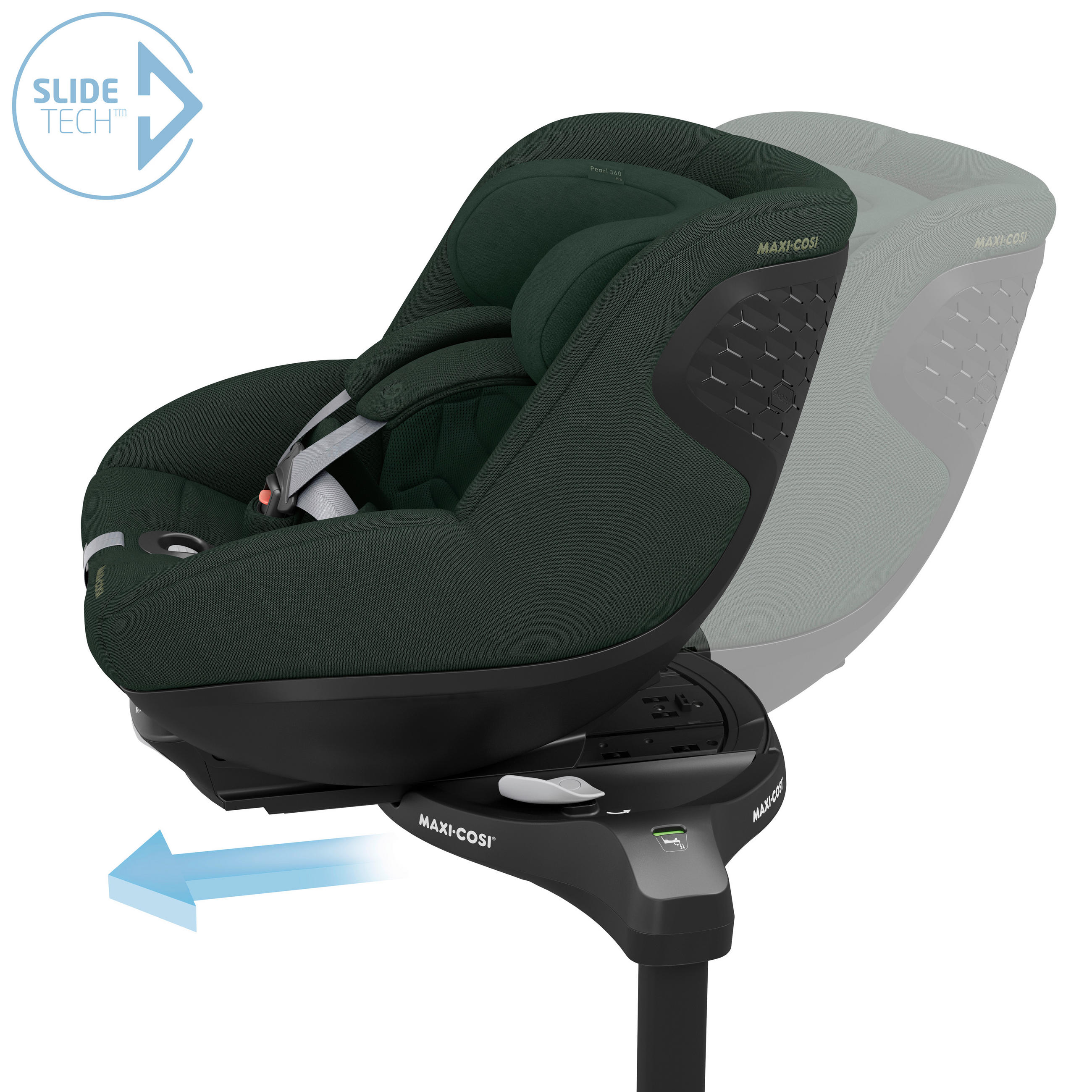 REBOARDER-KINDERSITZ Pearl 360 Pro  - Dunkelgrün, Basics, Kunststoff/Textil (43,2/49,6/71,4cm) - Maxi-Cosi