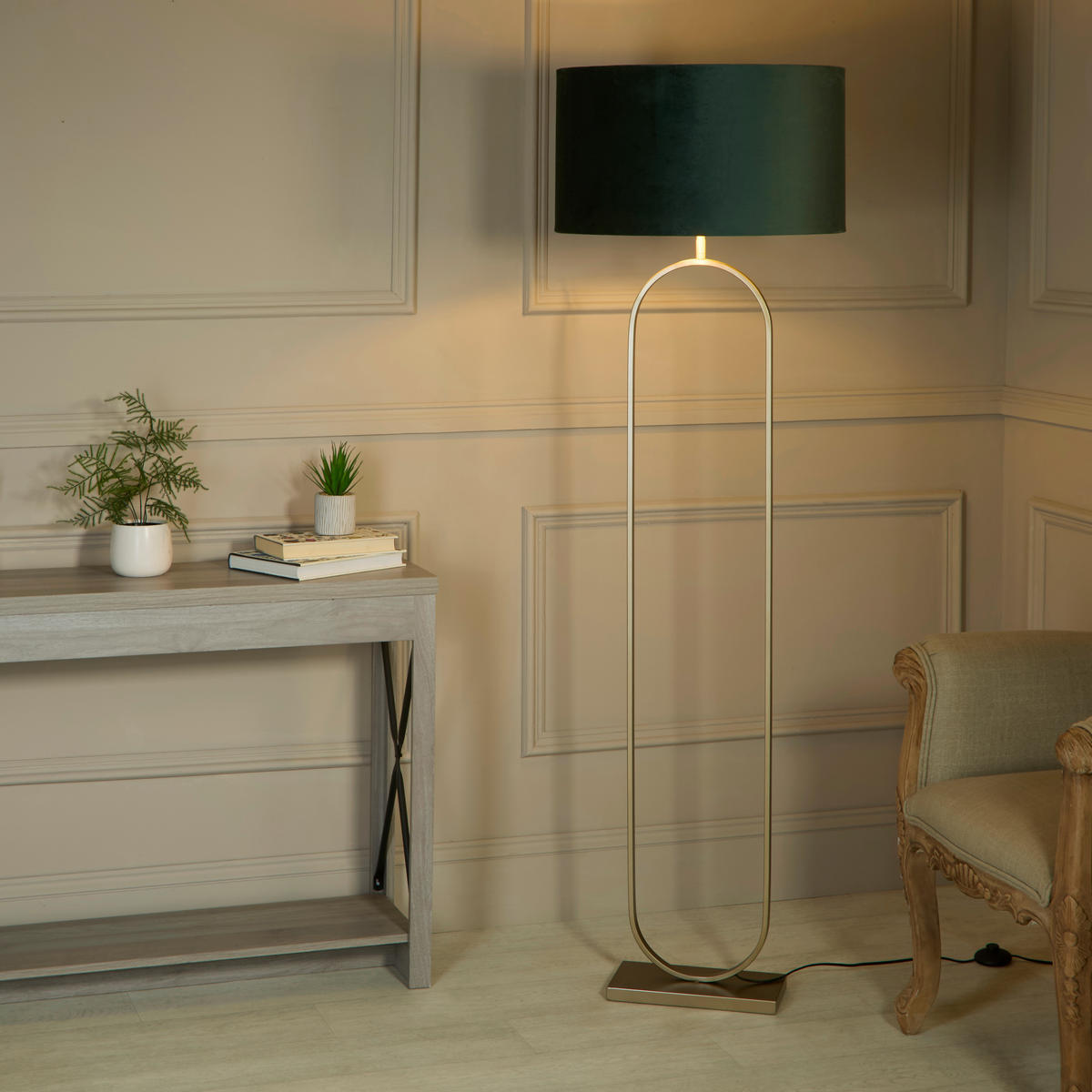 STOJEČA SVETILKA  Modish   50/50/164 cm          - črna/temno zelena, Design, kovina (50/50/164cm)