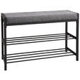 SCHUHBANK 80/52/30 cm  - Dunkelgrau/Schwarz, Design, Textil/Metall (80/52/30cm) - Carryhome
