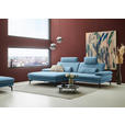 ECKSOFA  in Chenille, Flachgewebe Blau  180/284 cm  - Blau/Schwarz, Design, Textil/Metall (180/284cm) - Dieter Knoll
