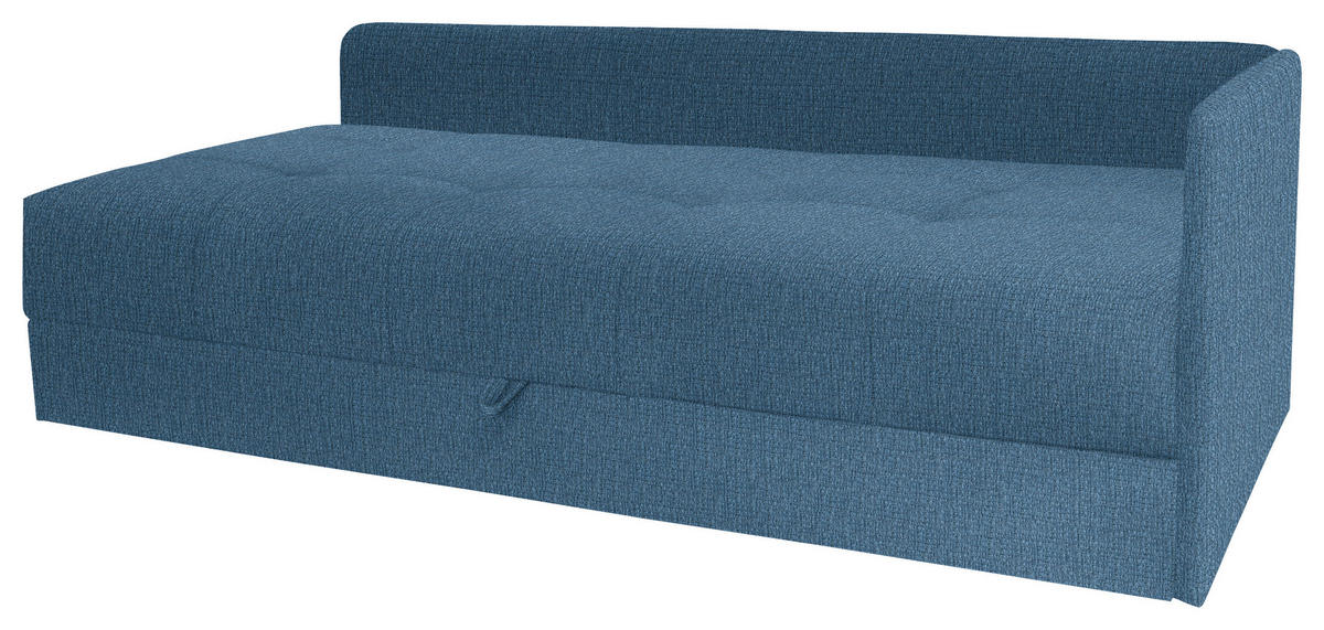 LIEGE in Velours Blau  - Blau/Schwarz, Konventionell, Kunststoff/Textil (205/80/125cm) - Xora
