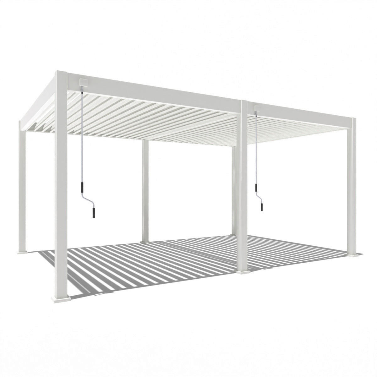PERGOLA 360/255/530 cm   - Weiß Hochglanz, Basics, Metall (360/255/530cm) - Gardenson