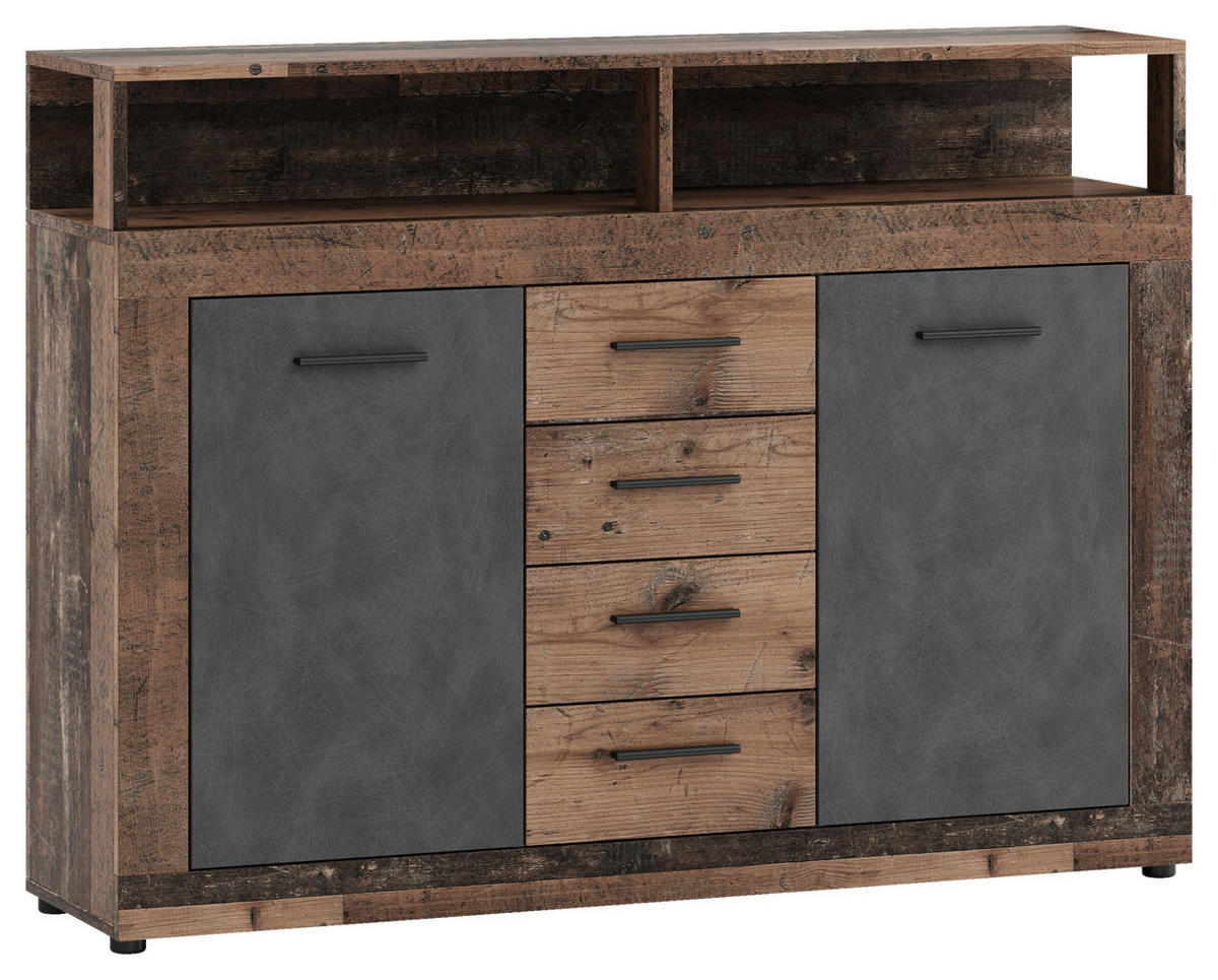 KOMMODE  in 119/96/32 cm  - Alteiche/Anthrazit, Design, Holzwerkstoff/Kunststoff (119/96/32cm) - MID.YOU