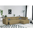 ECKSOFA Olivgrün Struktur  - Schwarz/Olivgrün, Design, Kunststoff/Textil (284/205cm) - Xora