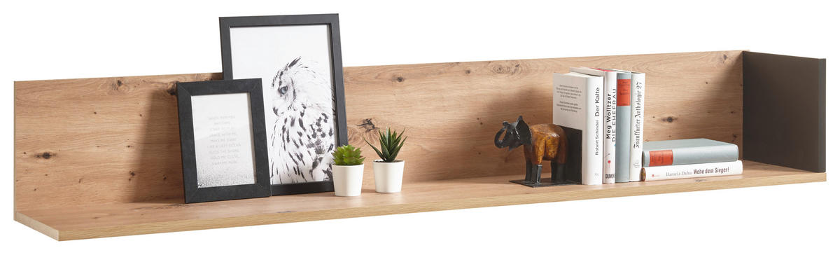 VÄGGHYLLA  155/24/27 cm  - ekfärgad, Design, trämaterial (155/24/27cm) - Xora