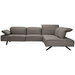 ECKSOFA  in Echtleder Graubraun  290/230 cm  - Anthrazit/Graubraun, Design, Leder/Metall (290/230cm) - Johann Jakob