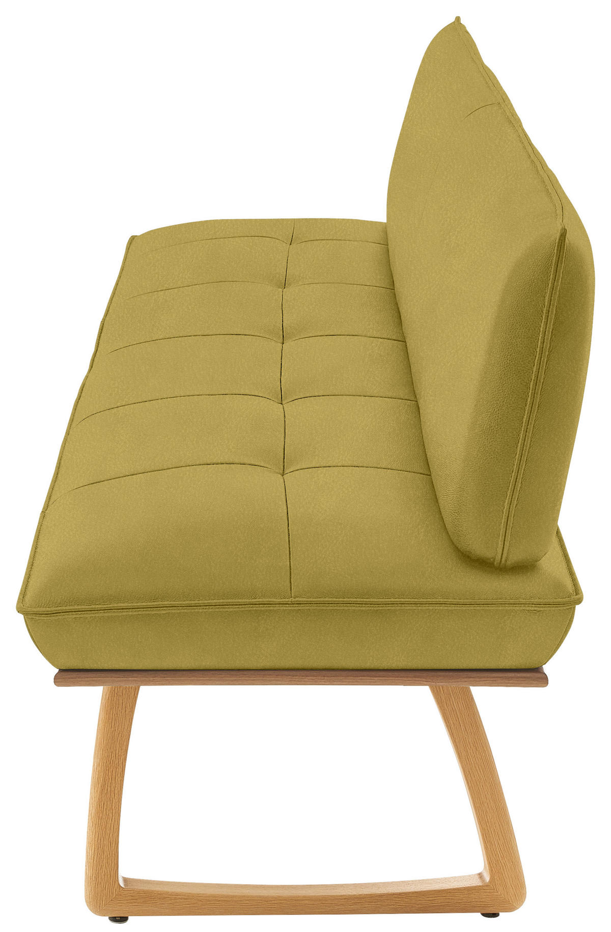 SITZBANK in Holz, Leder Hellgrün, Wildeiche  - Wildeiche/Eichefarben, Design, Leder/Holz (214/88/66cm) - Koinor