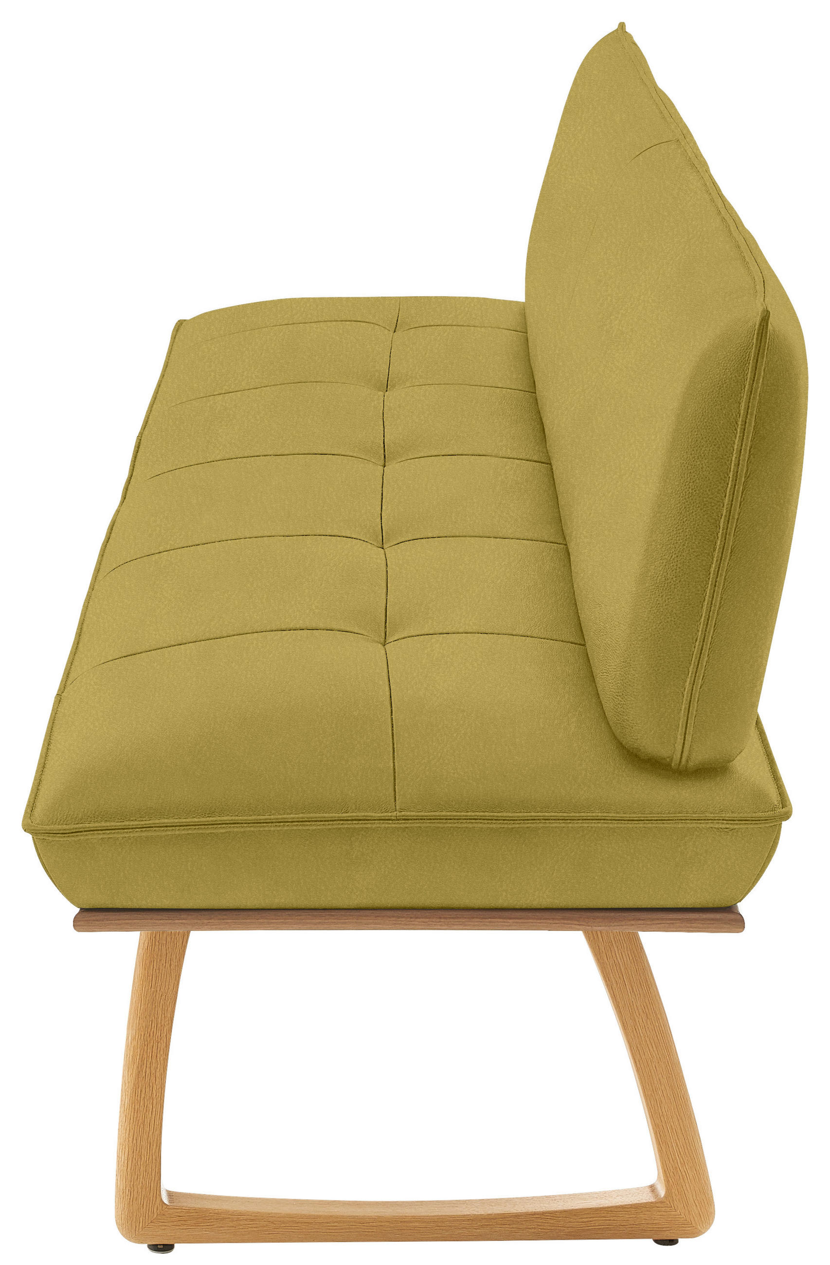 Thumbnail - Koinor Sitzbank, Hellgrün, Wildeiche, Holz, Leder, Echtleder, Büffelleder, Wildeiche, furniert, massiv, 3-Sitzer, 214x88...