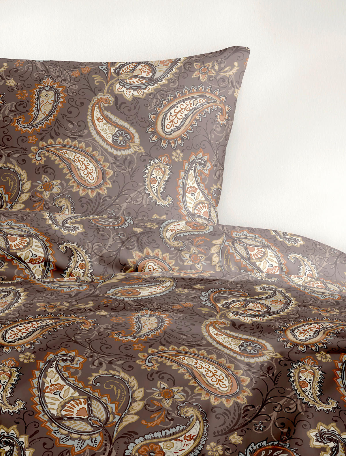 BETTWÄSCHE 2-teilig Biber 135/200 cm  - Bronzefarben, Design, Textil (135/200cm) - Bierbaum