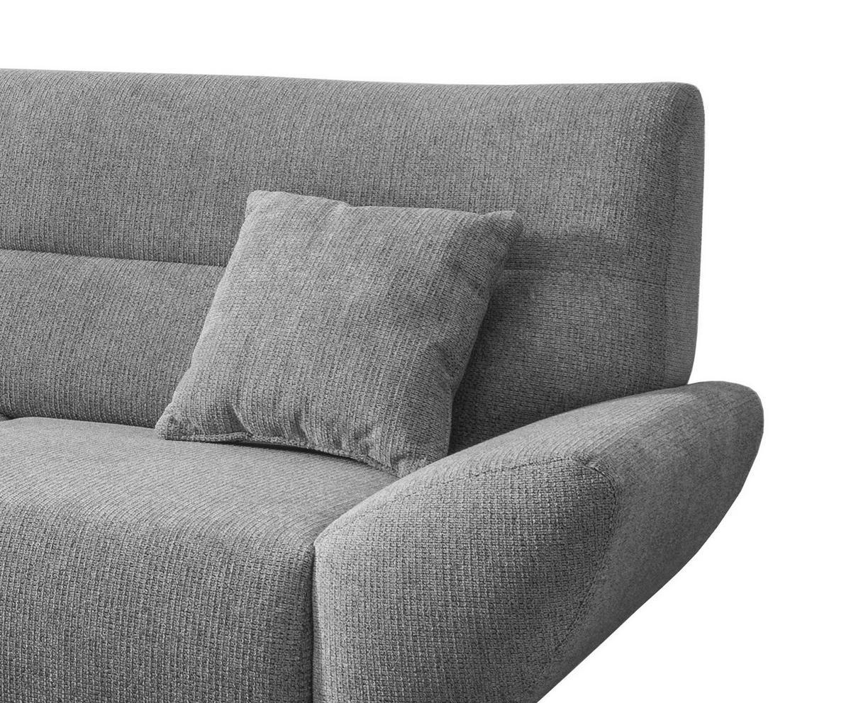 ECKSOFA in Chenille Silberfarben  - Wildeiche/Silberfarben, Modern, Holz/Textil (166/290cm) - MID.YOU