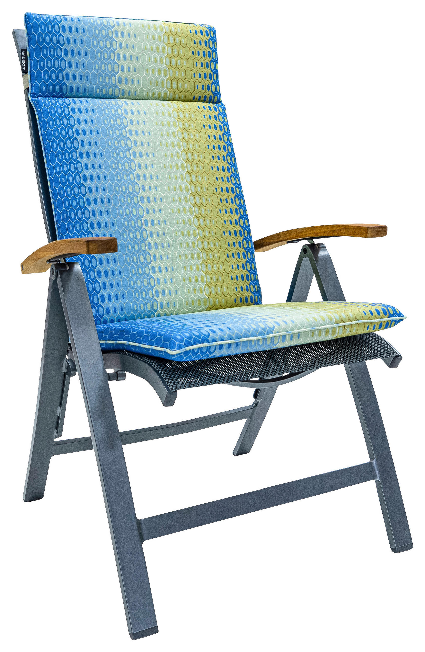 SESSELAUFLAGE  - Blau/Gelb, Basics, Textil (50/5/120cm)