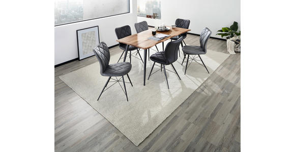 ESSTISCH in Holz, Metall 140/90/76 cm  - Schwarz/Akaziefarben, Natur, Holz/Metall (140/90/76cm) - Carryhome