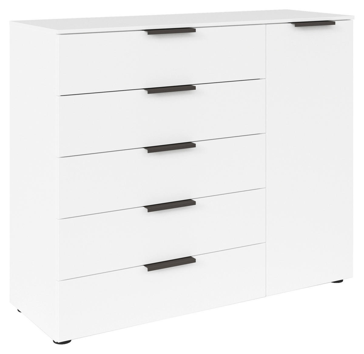KOMMODE 120/100/42 cm  in Weiss, Graphitfarben  - Weiss/Graphitfarben, Modern, Holzwerkstoff/Kunststoff (120/100/42cm) - Rauch Möbel