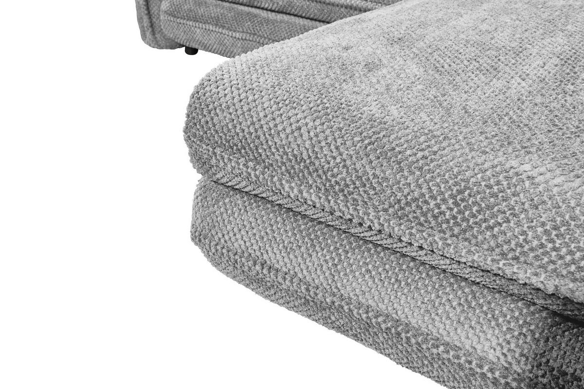 ECKSOFA in Mikrovelours Grau  - Schwarz/Grau, Konventionell, Kunststoff/Textil (240/192cm) - MID.YOU