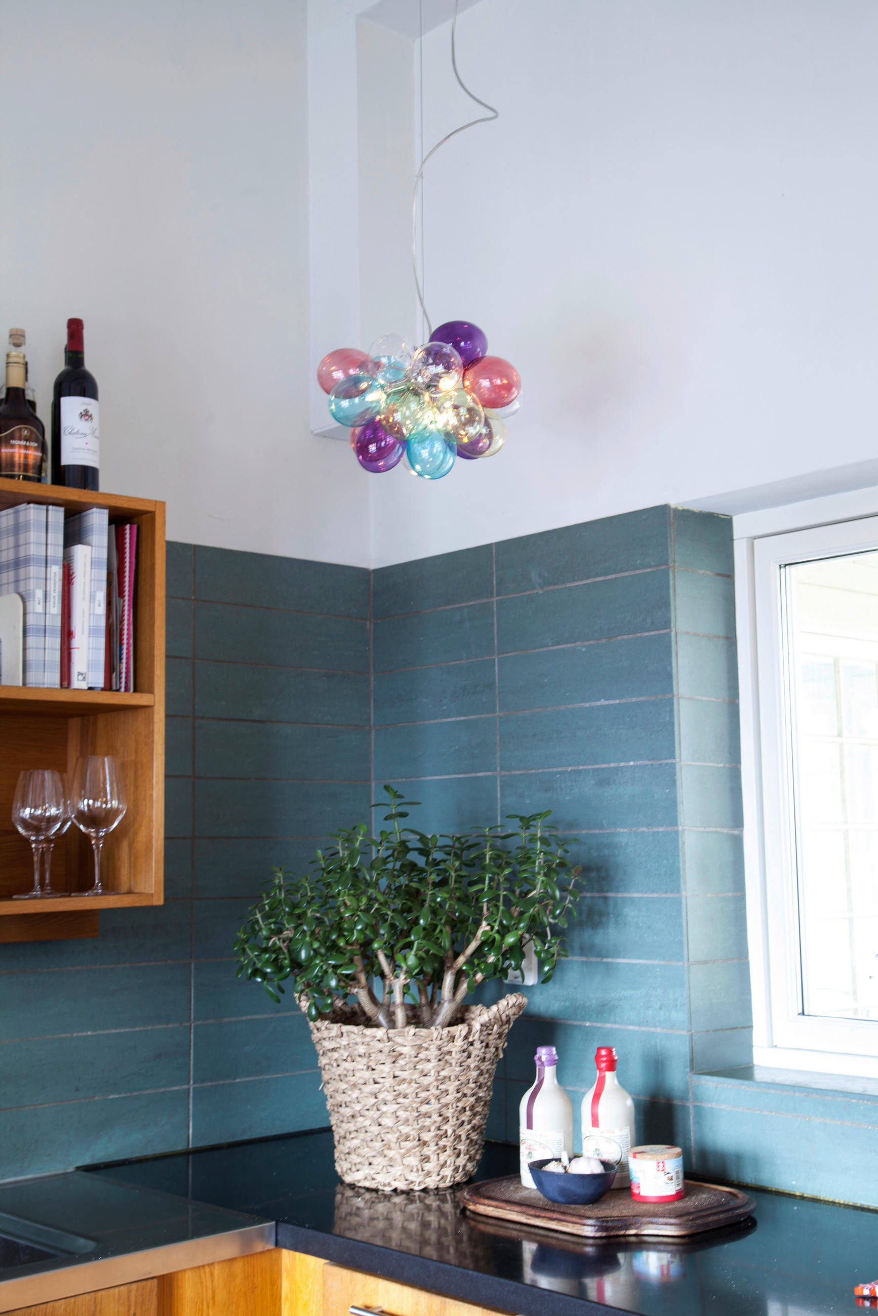 HÄNGELEUCHTE 30/28 cm  - Türkis/Transparent, Design, Glas (30/28cm) - By Rydéns