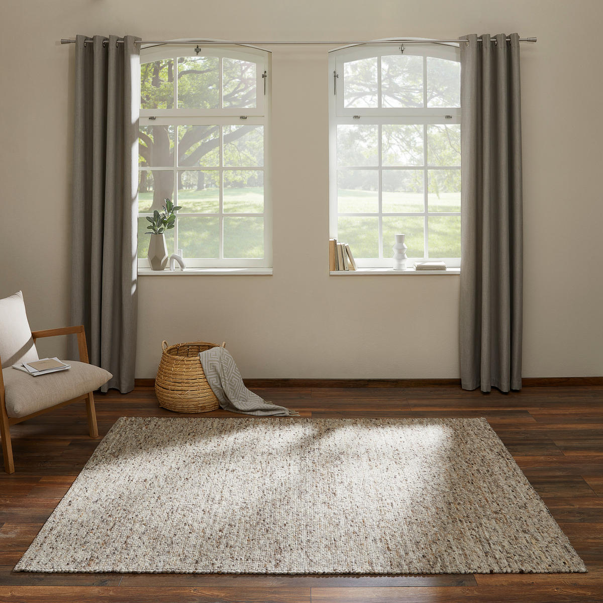 HANDWEBTEPPICH 250/340 cm Naturfarben, Beige  - Beige/Naturfarben, Basics, Textil (250/340cm) - Linea Natura