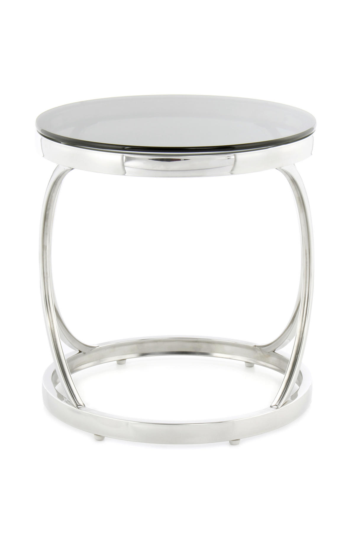 BEISTELLTISCH in Metall, Glas 40/40/42 cm  - Silberfarben/Schwarz, Basics, Glas/Metall (40/40/42cm) - Kayoom