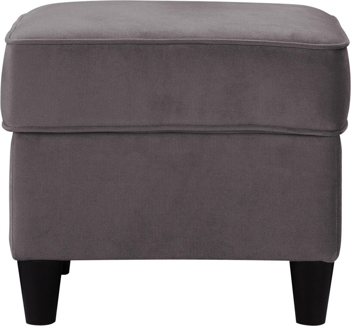 HOCKER in Textil Dunkelgrau  - Dunkelgrau/Schwarz, Design, Holz/Textil (52/45/52cm) - MID.YOU