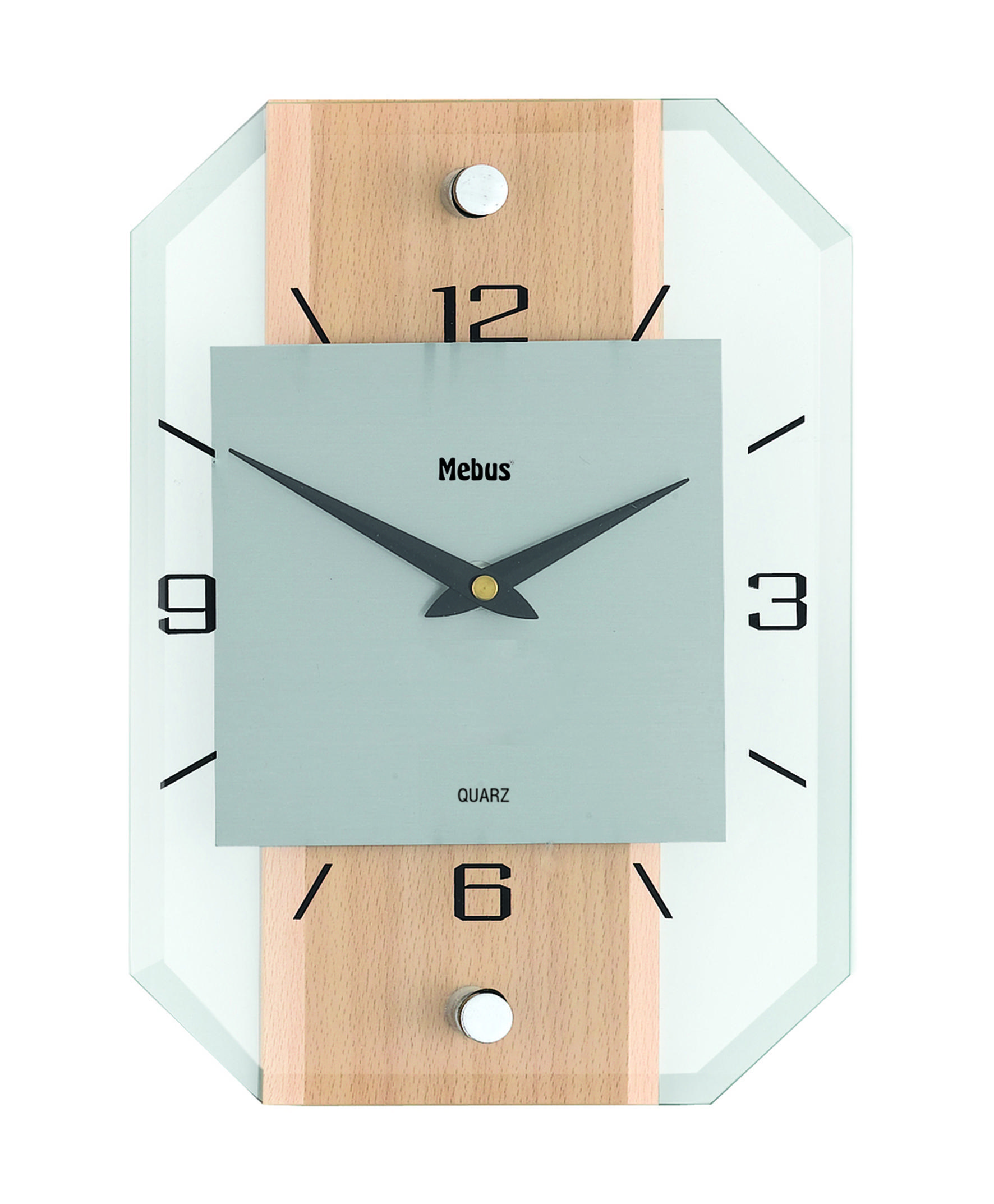 WANDUHR 20/28/4,5 cm   - Naturfarben, KONVENTIONELL, Glas/Holz (20/28/4,5cm)