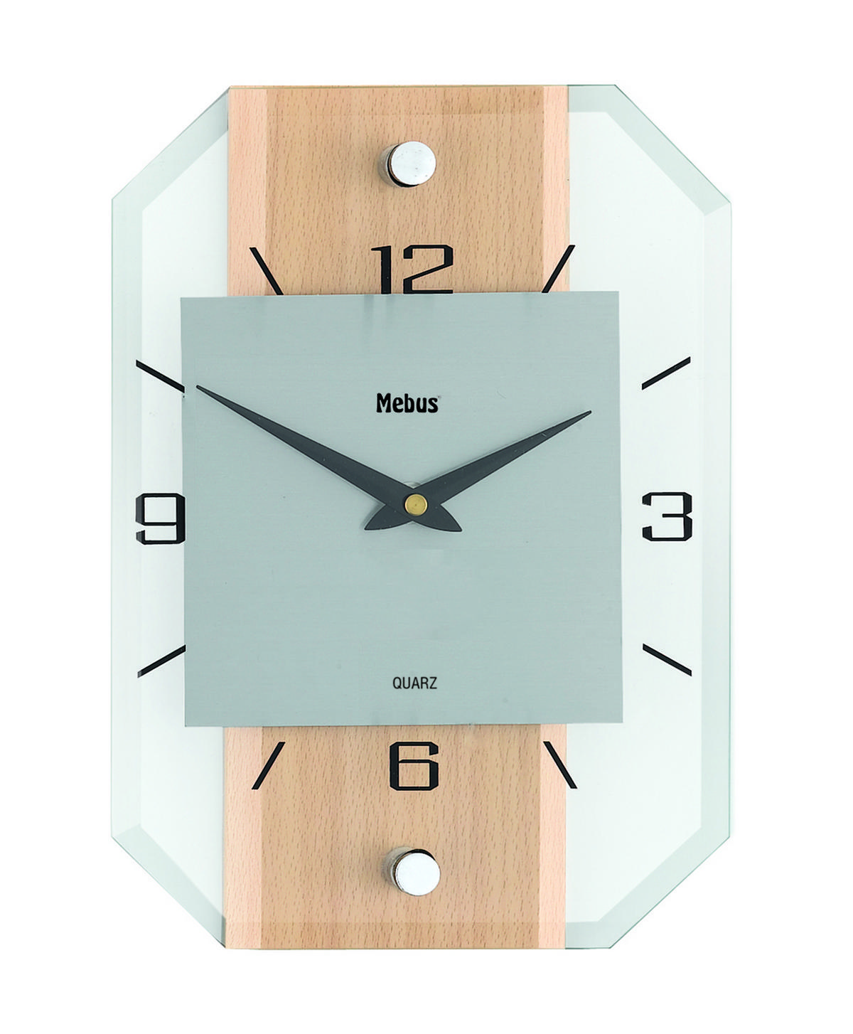 WANDUHR 20/28/4,5 cm   - Naturfarben, KONVENTIONELL, Glas/Holz (20/28/4,5cm)