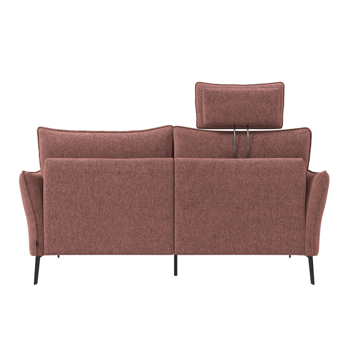 3-SITZER-SOFA Chenille Bordeaux  - Bordeaux/Schwarz, Konventionell, Textil/Metall (184/90/92cm) - Elegando